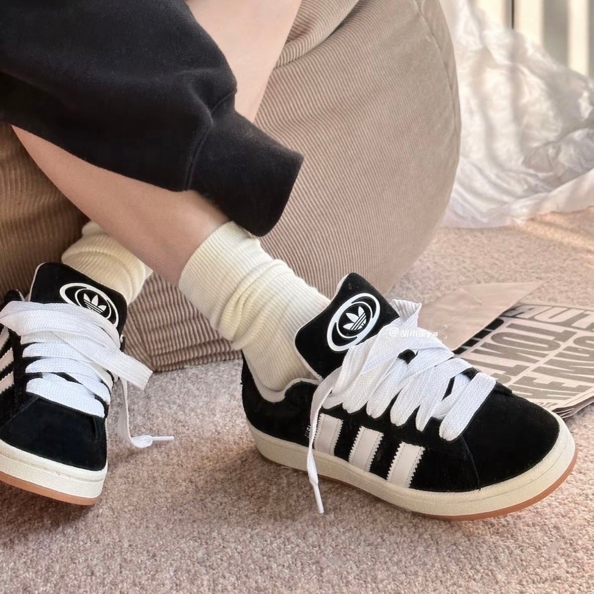 Adidas Campus 00s 黑白 焦糖底 麂皮 三葉草 麵包鞋 復古 經典 休閒鞋 滑板鞋