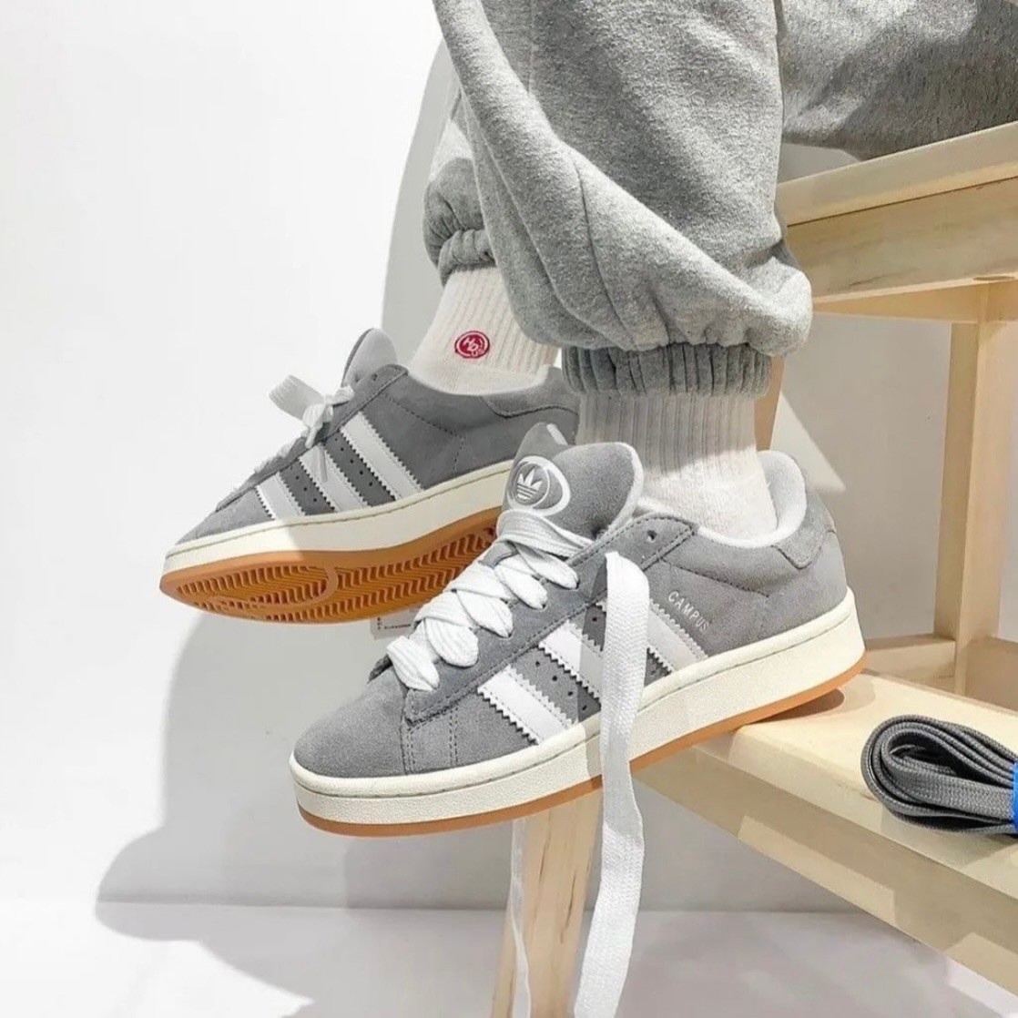 Adidas Campus 00s 灰白 焦糖底 三葉草 麂皮 麵包鞋 復古 經典 休閒鞋 滑板鞋