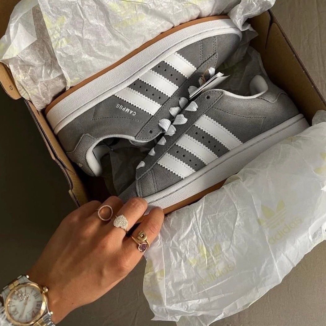 Adidas Campus 00s 灰白 焦糖底 三葉草 麂皮 麵包鞋 復古 經典 休閒鞋 滑板鞋