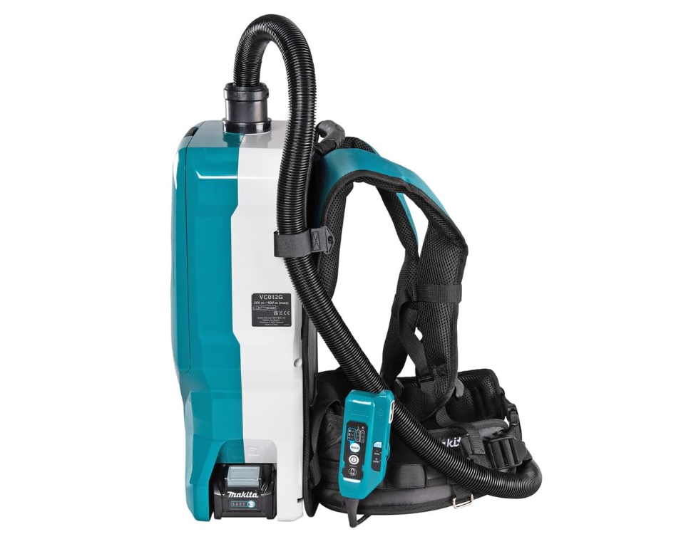 "MAKITA"牧田牌 充電式背負型集塵機6公升 (HEPA過濾網) (無碳刷) (藍牙連動) (鋰40V) (淨機)-[VC012GZ01]