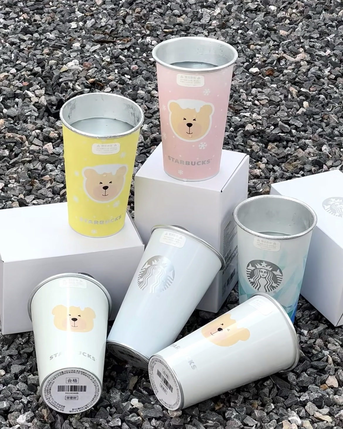 Starbucks 星巴克 遇冷變色杯 小熊 冷變杯 冷水杯 環保杯 共3款