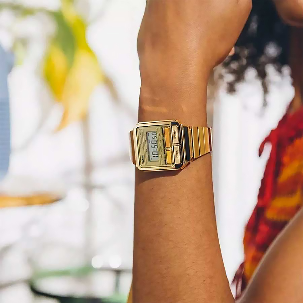 【CASIO 卡西歐】A120WEG-9A 新款多色 數位休閒 復古1980 中性百搭 金黃橘 LED 電子錶 手錶