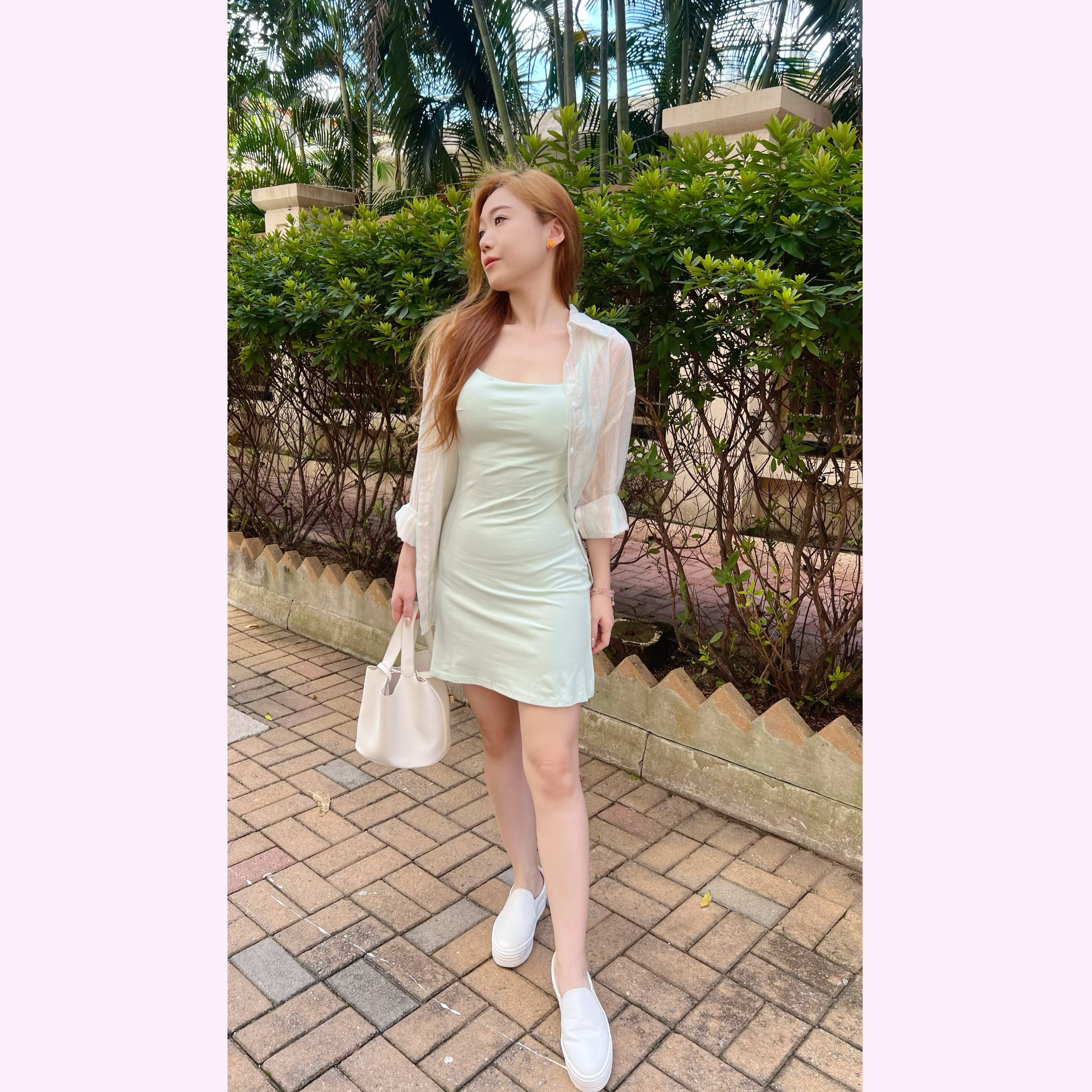 IN STOCK: ST24S0638 夢幻混色防曬外套連背心簡約連身裙（內設胸墊）