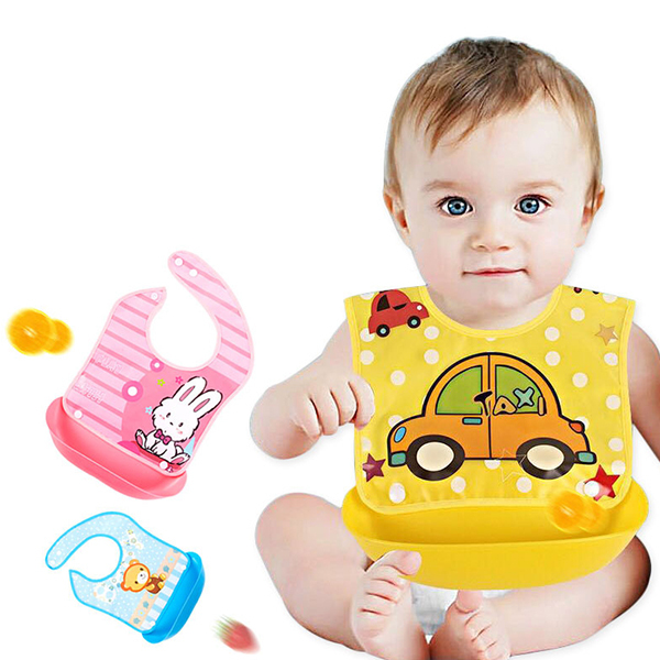 JTSK Japan Baby Learning Food Cartoon Waterproof Bib (P2370)