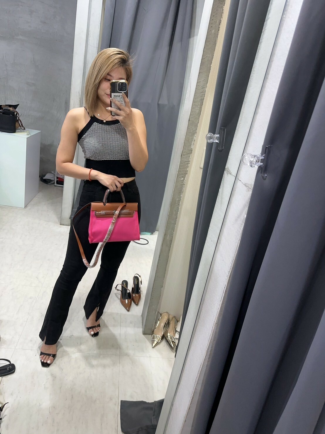 小香撞色 薄針織無袖上衣