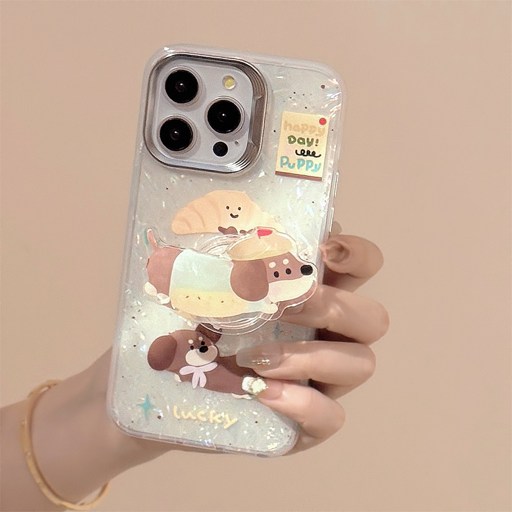 《62903》牛角麵包腸腸狗狗手機殼(含支架)