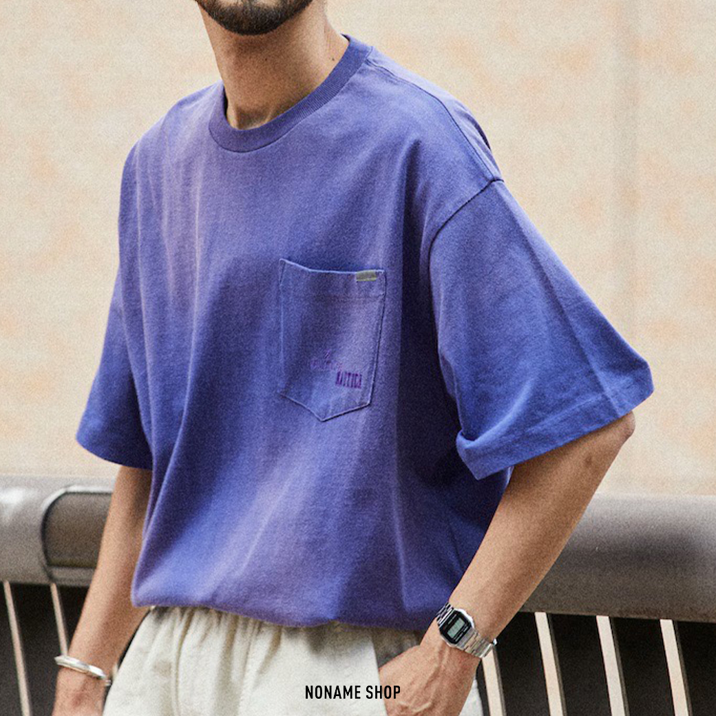 NAUTICA JP 24SS GARMENT DYED HIDDEN LOGO S/S PKT TEE 口袋 暈染 四色 短袖 (男款)