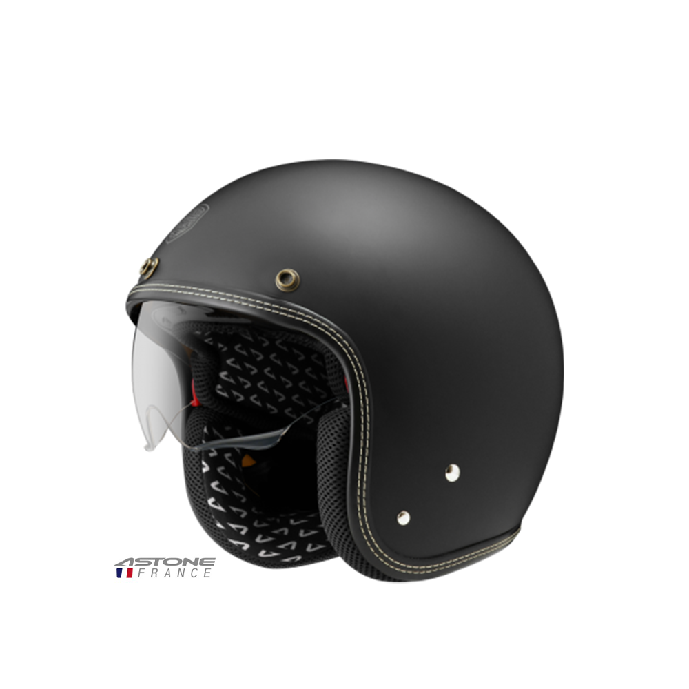 ASTONE SP3 素色 半罩復古帽 消光黑