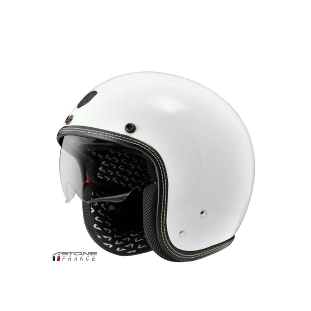 ASTONE SP3 素色 半罩復古帽 白