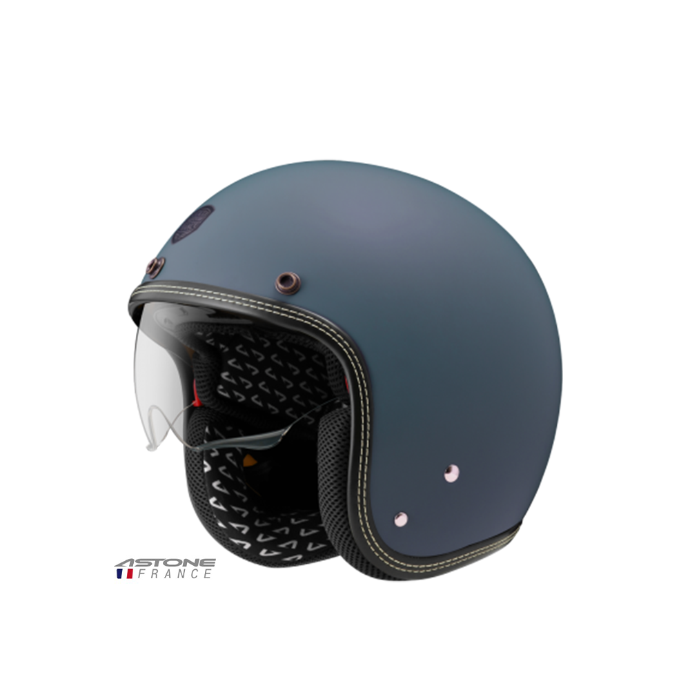 ASTONE SP3 素色 半罩復古帽 平光藍莓慕斯