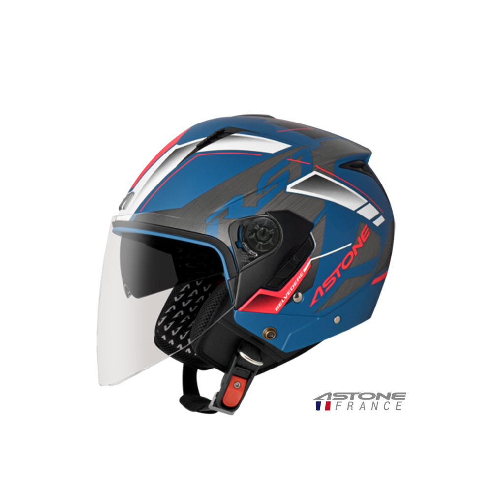 ASTONE RST 205 彩繪 AQ9 半罩式安全帽 平藍紅