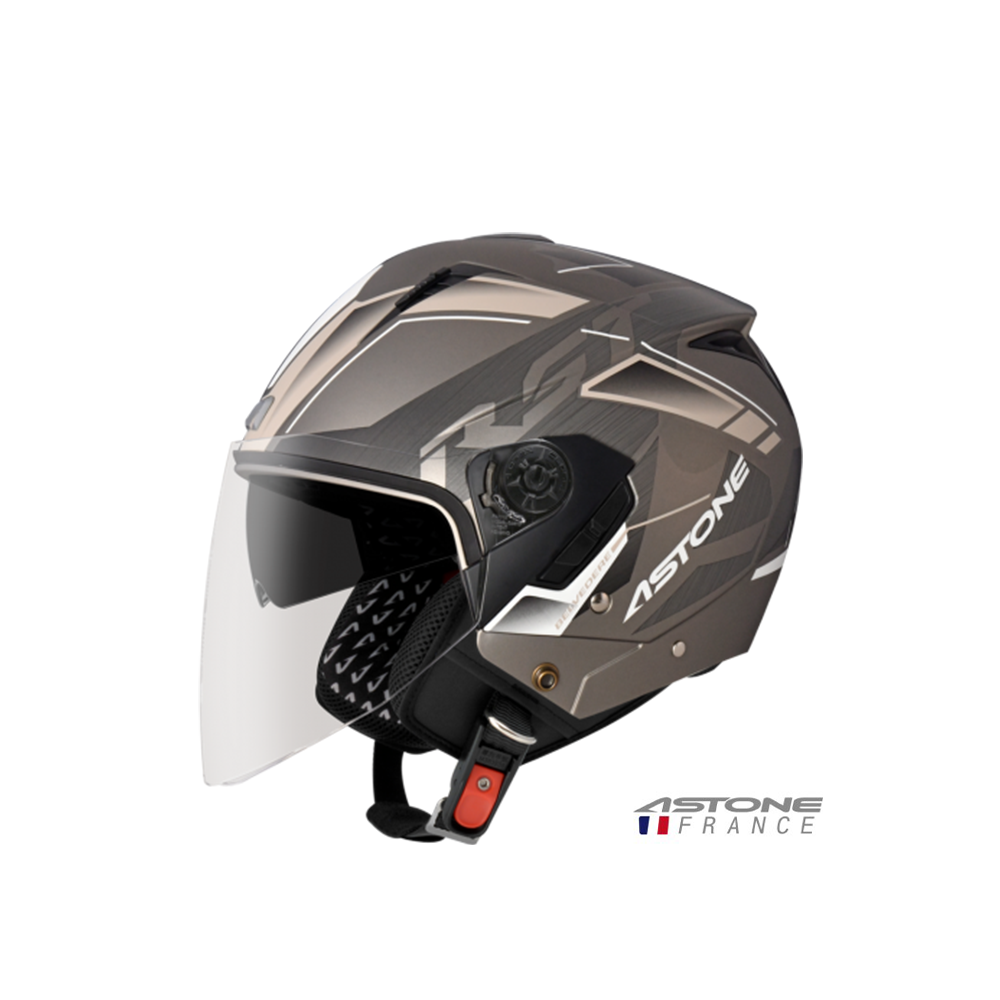 ASTONE RST 205 彩繪 AQ9 半罩式安全帽 平黑銀卡其