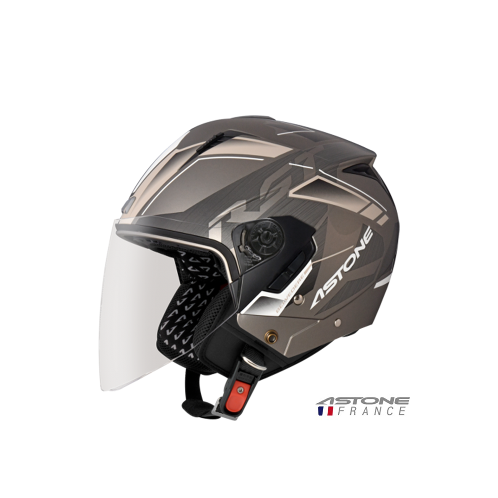 ASTONE RST 205 彩繪 AQ9 半罩式安全帽 平黑銀卡其