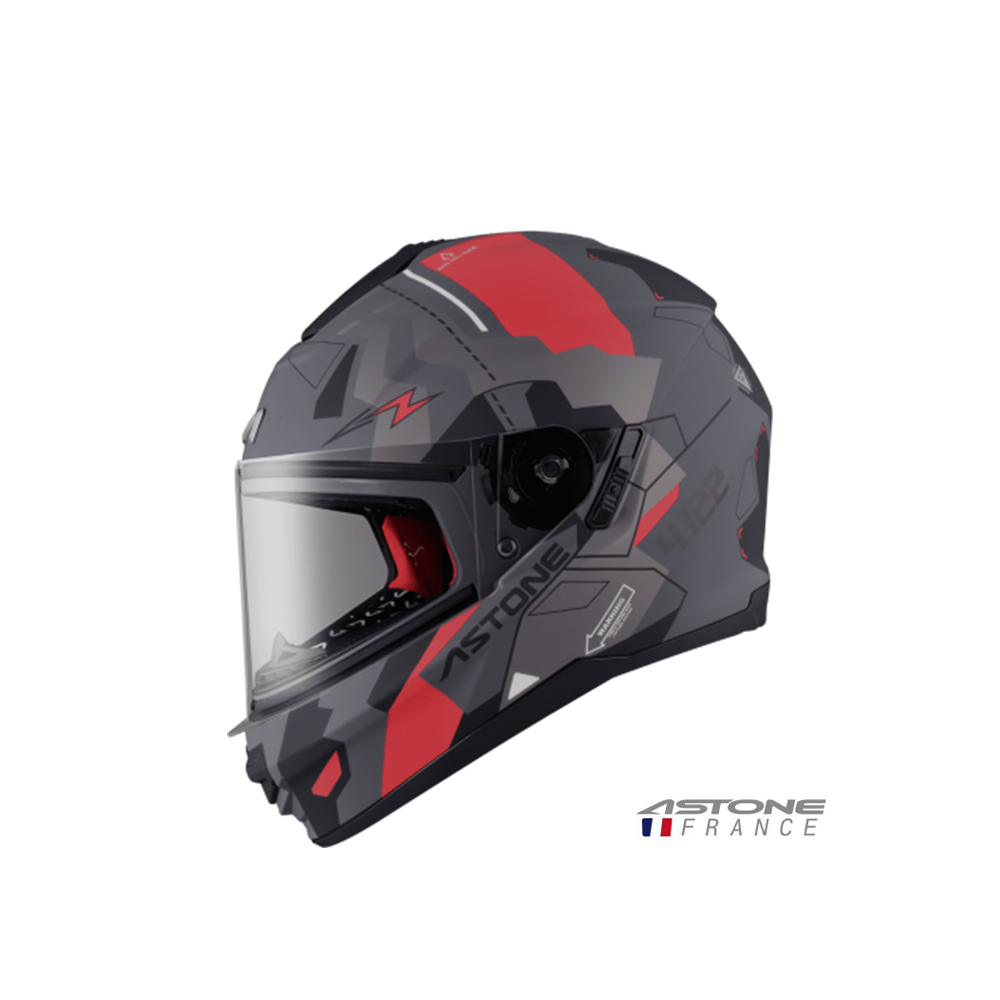 ASTONE GTB-606 BG6 小帽體 平灰紅 全罩安全帽