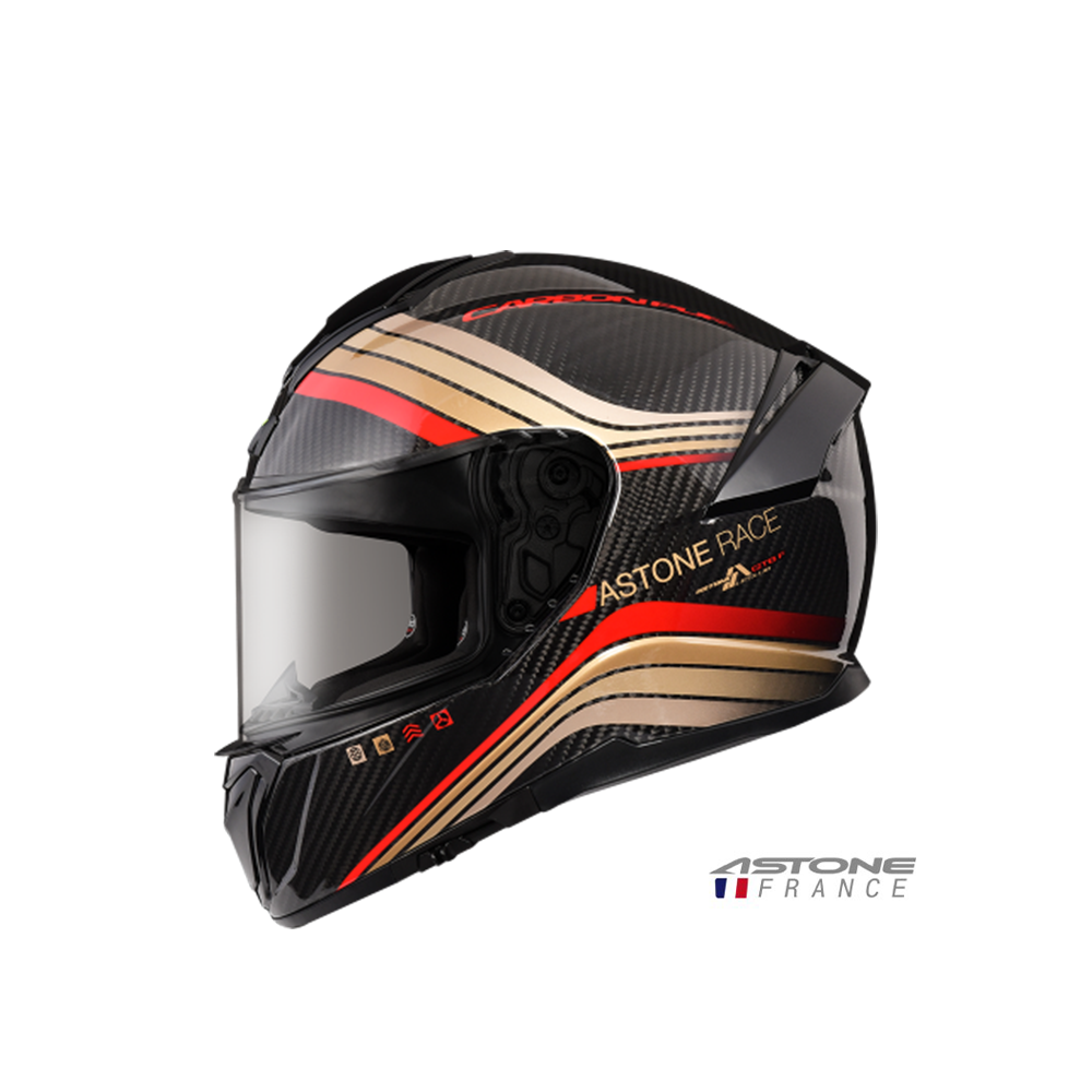 ASTONE GT6F YA1 透明碳纖 彩繪 全罩安全帽 紅金