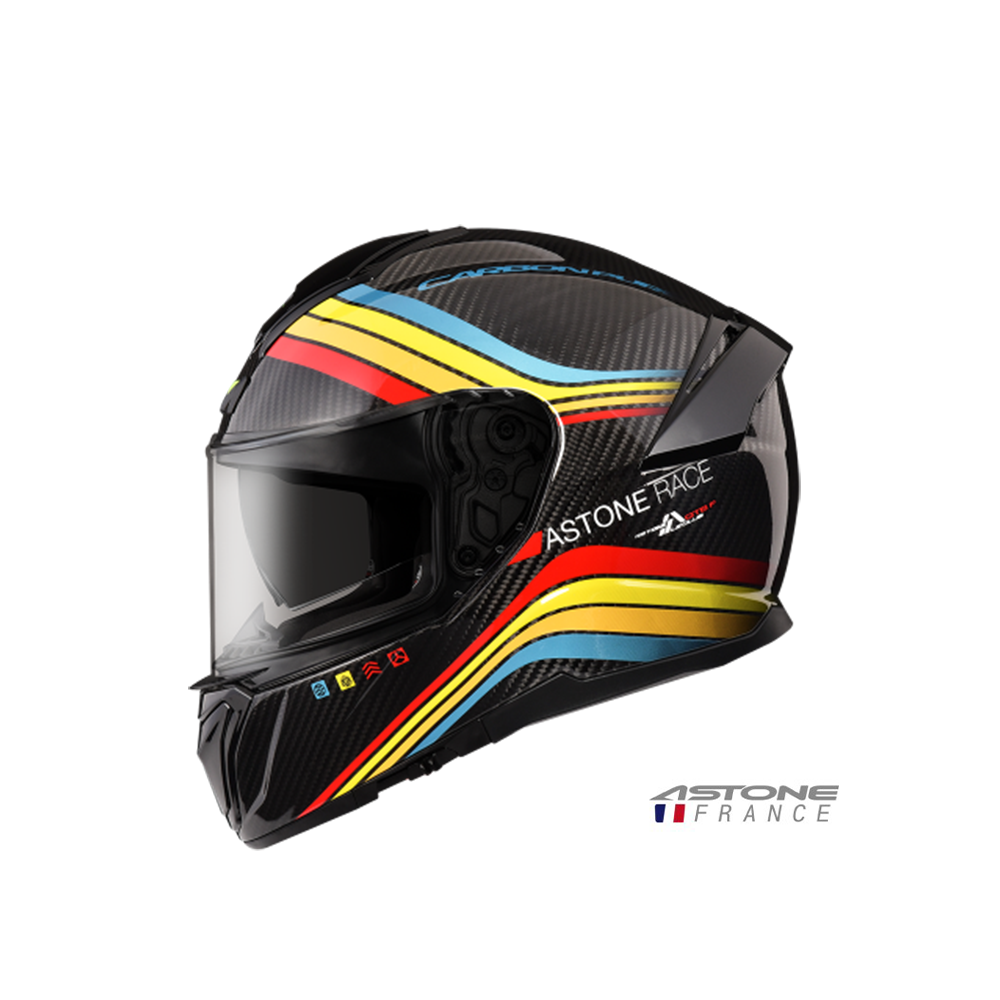 ASTONE GT6F YA1 透明碳纖 彩繪 全罩安全帽 黃藍