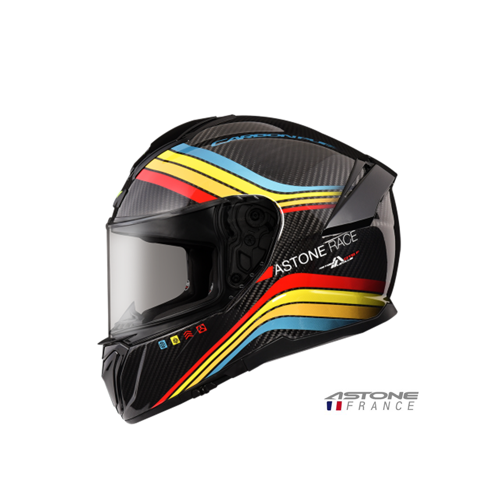 ASTONE GT6F YA1 透明碳纖 彩繪 全罩安全帽 黃藍