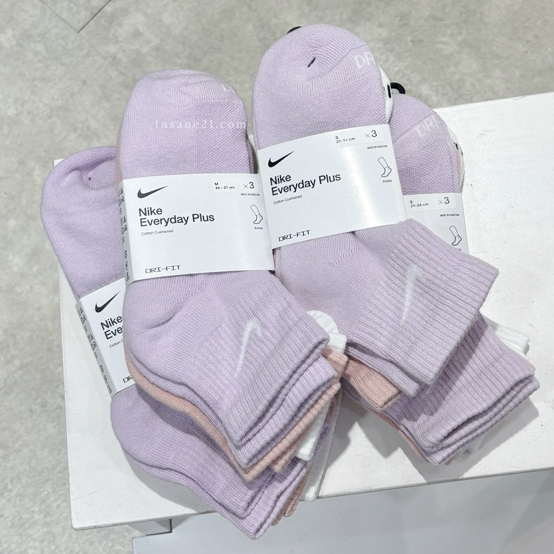 NIKE EVERYDAY PLUS 中筒襪 馬卡龍色 白粉紫 襪子 三色一組 SX6890-990