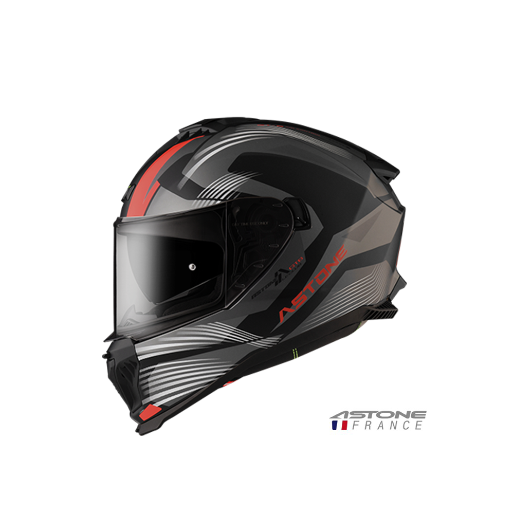 ASTONE GT6 YB3 彩繪 全罩安全帽 平黑紅