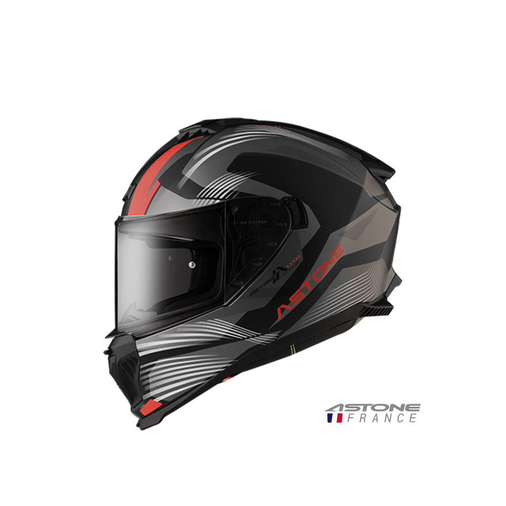 ASTONE GT6 YB3 彩繪 全罩安全帽 平黑紅
