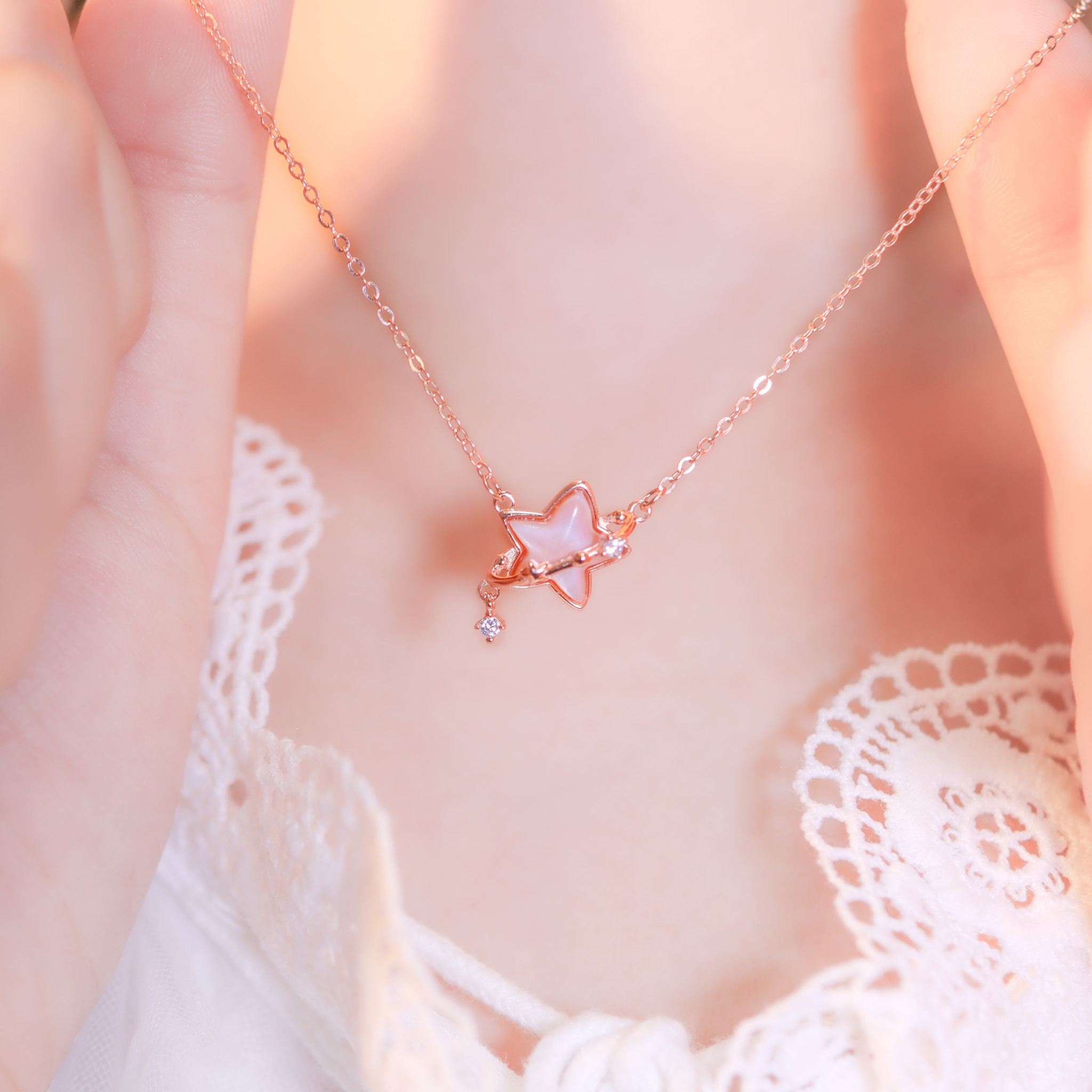 | 925純銀・白金・ 玫瑰金 | 當星星轉動時項鍊2.0 (銀/玫瑰金) | NE1174 |