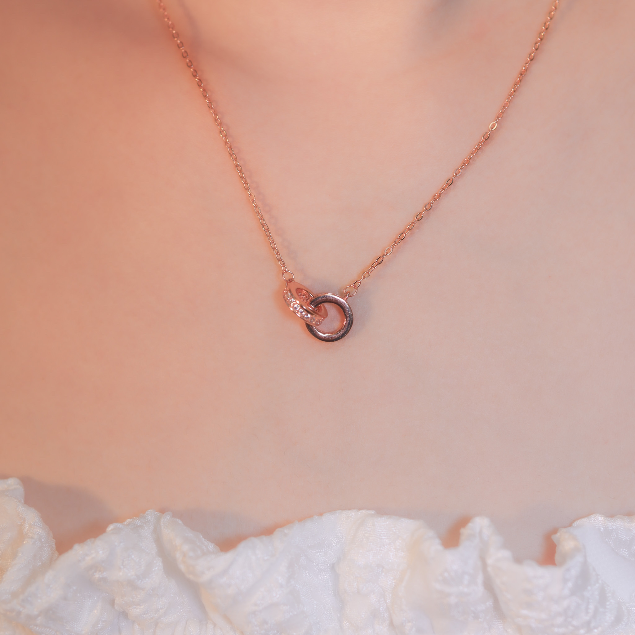 | 925 Silver・White Gold・Rose Gold | Never Apart Necklace 2.0（Silver / Rose Gold） | NE1159 |