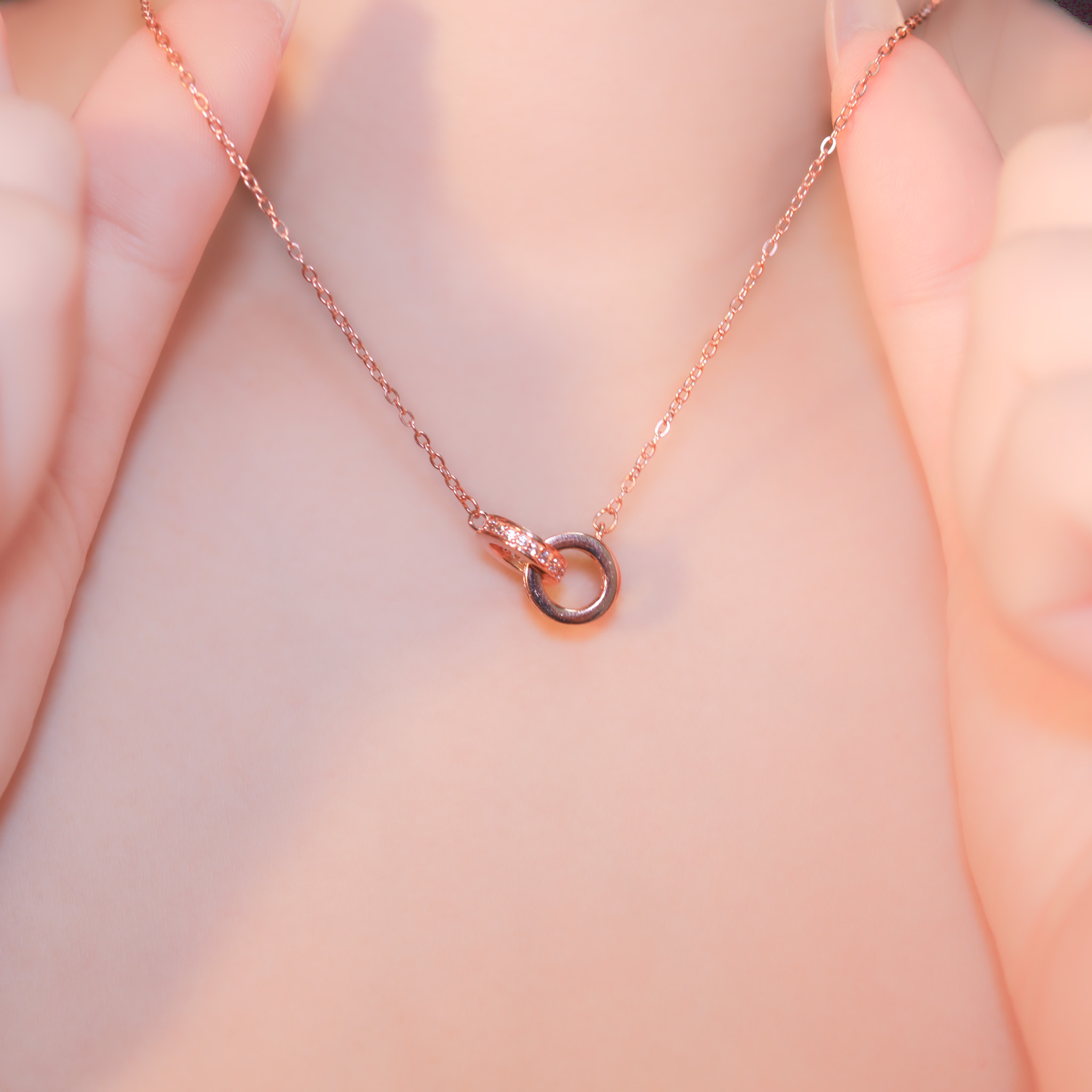| 925 Silver・White Gold・Rose Gold | Never Apart Necklace 2.0（Silver / Rose Gold） | NE1159 |