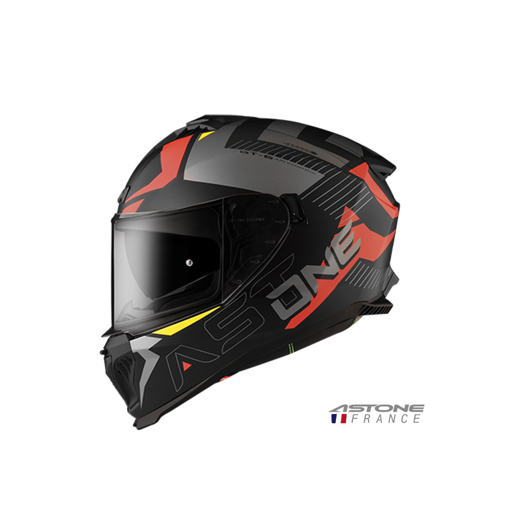 ASTONE GT6 YB2 彩繪 全罩安全帽 平黑紅