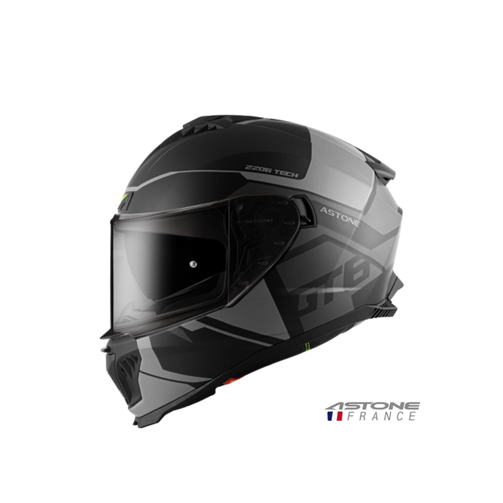 ASTONE GT6 YB1 彩繪 全罩安全帽 平黑灰