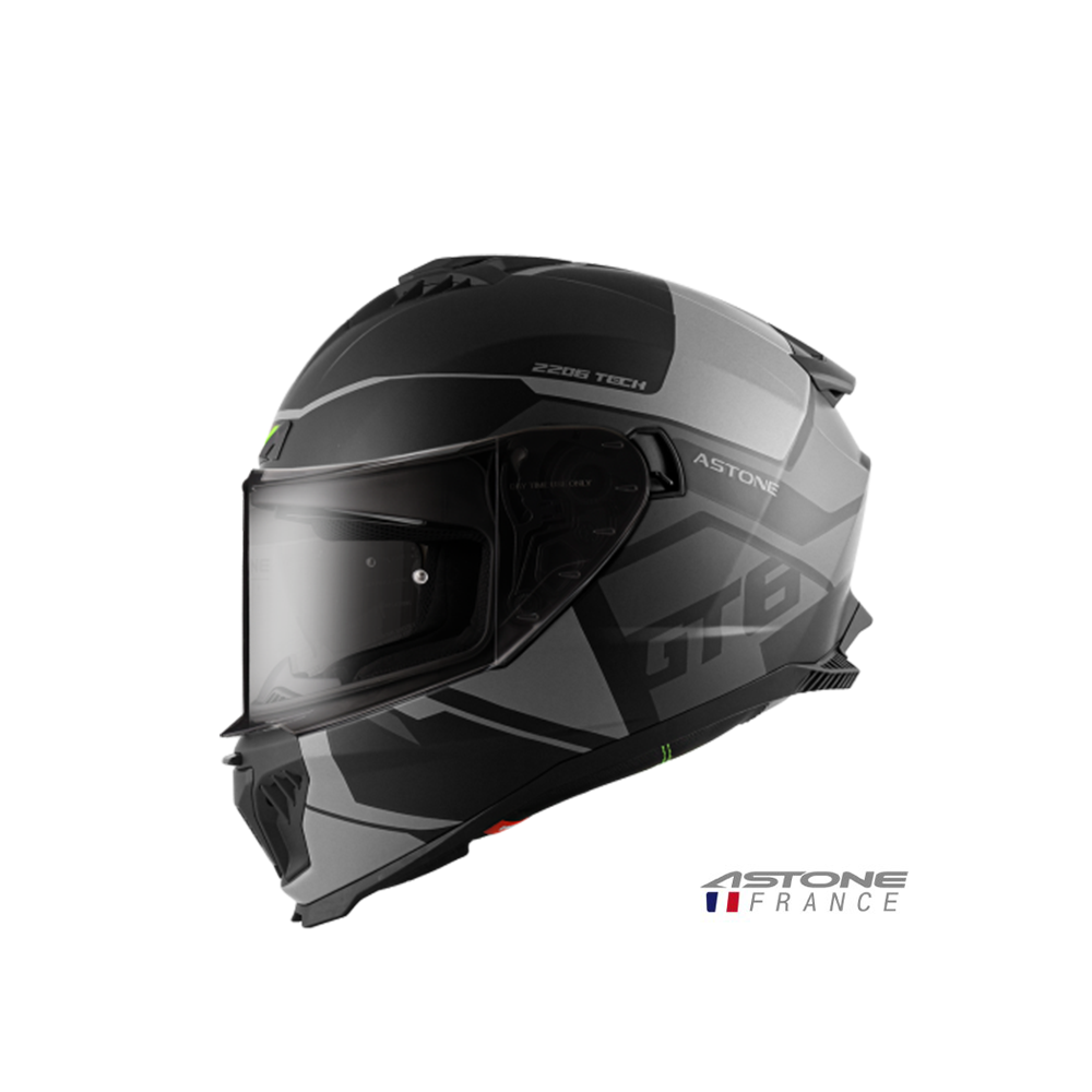 ASTONE GT6 YB1 彩繪 全罩安全帽 平黑灰