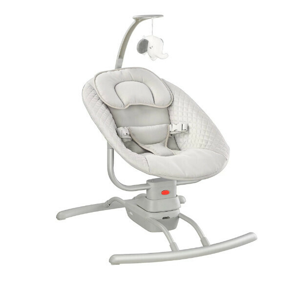Hot push baby rocking chair Bluetooth electric rocking chair sit and recline baby rocking bed [grey]
