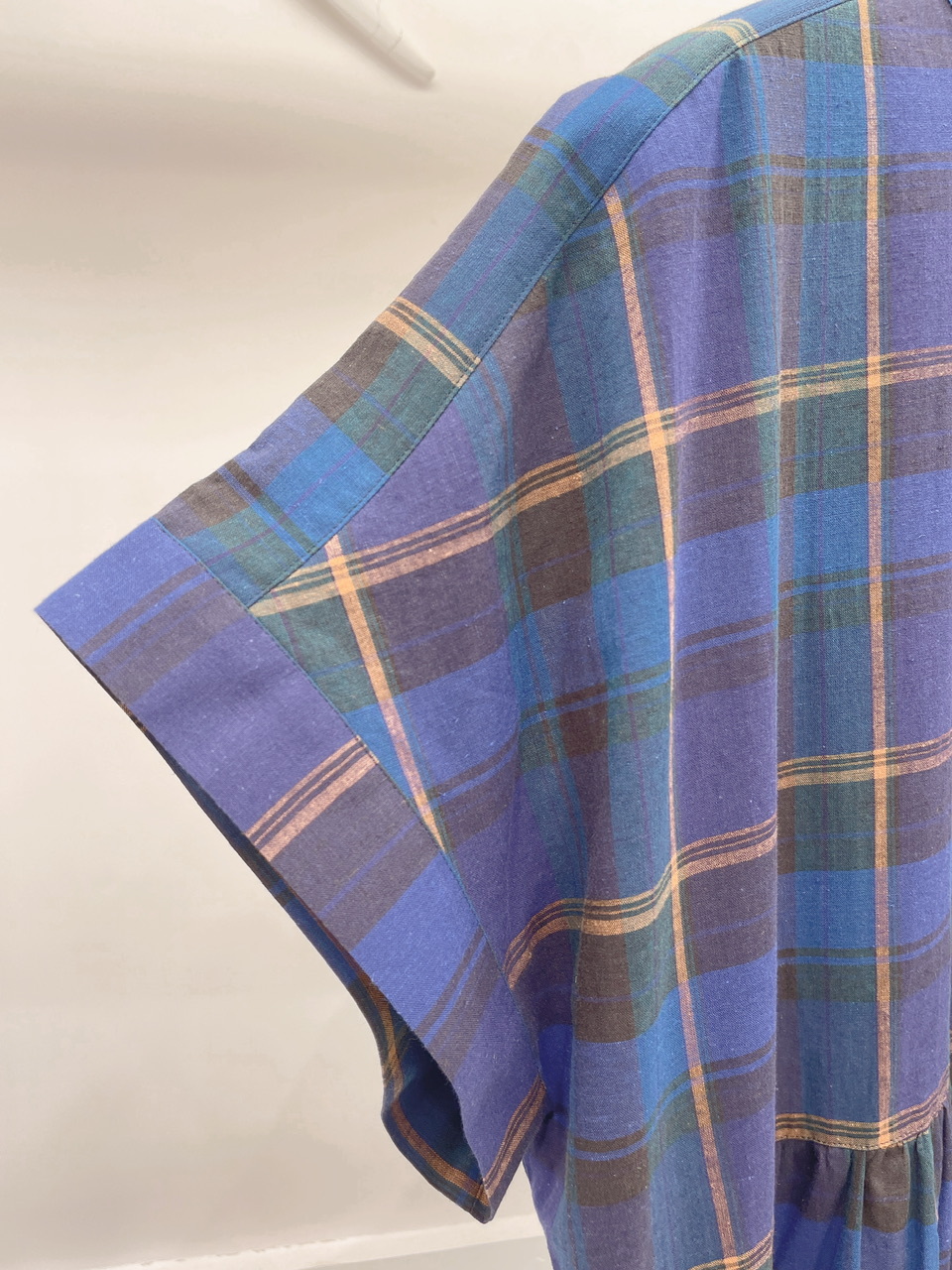 格紋短袖襯衫洋裝