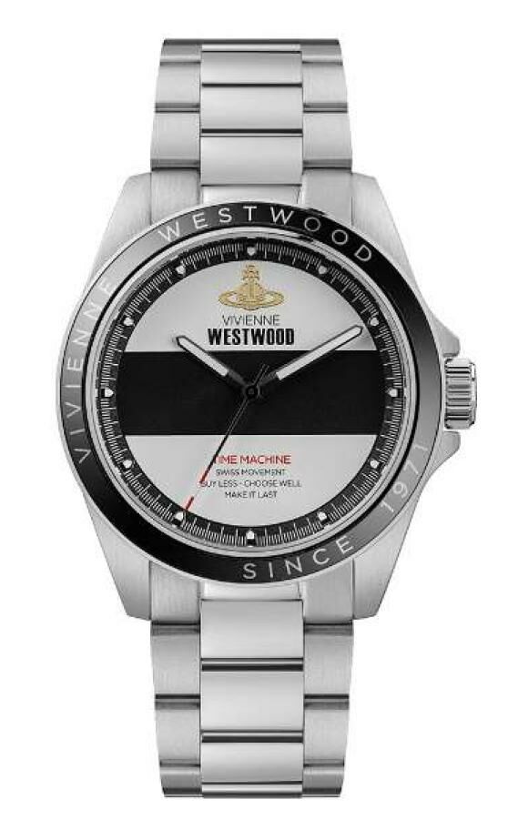 VV293BKSL Vivienne Westwood 38mm 黑白色錶面 不鏽鋼 錶帶 手錶 (香港行貨)