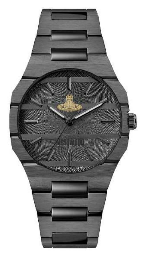 VV294GYGN Vivienne Westwood 37mm 八角形 碳灰色錶面 不鏽鋼 錶帶 手錶 (香港行貨)