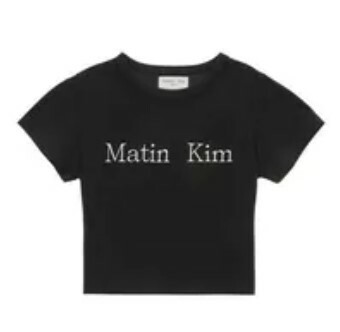 [S] MATIN KIM LOGO CROP TOP,BLACK, MK2400TS041MBB (SZZ456)