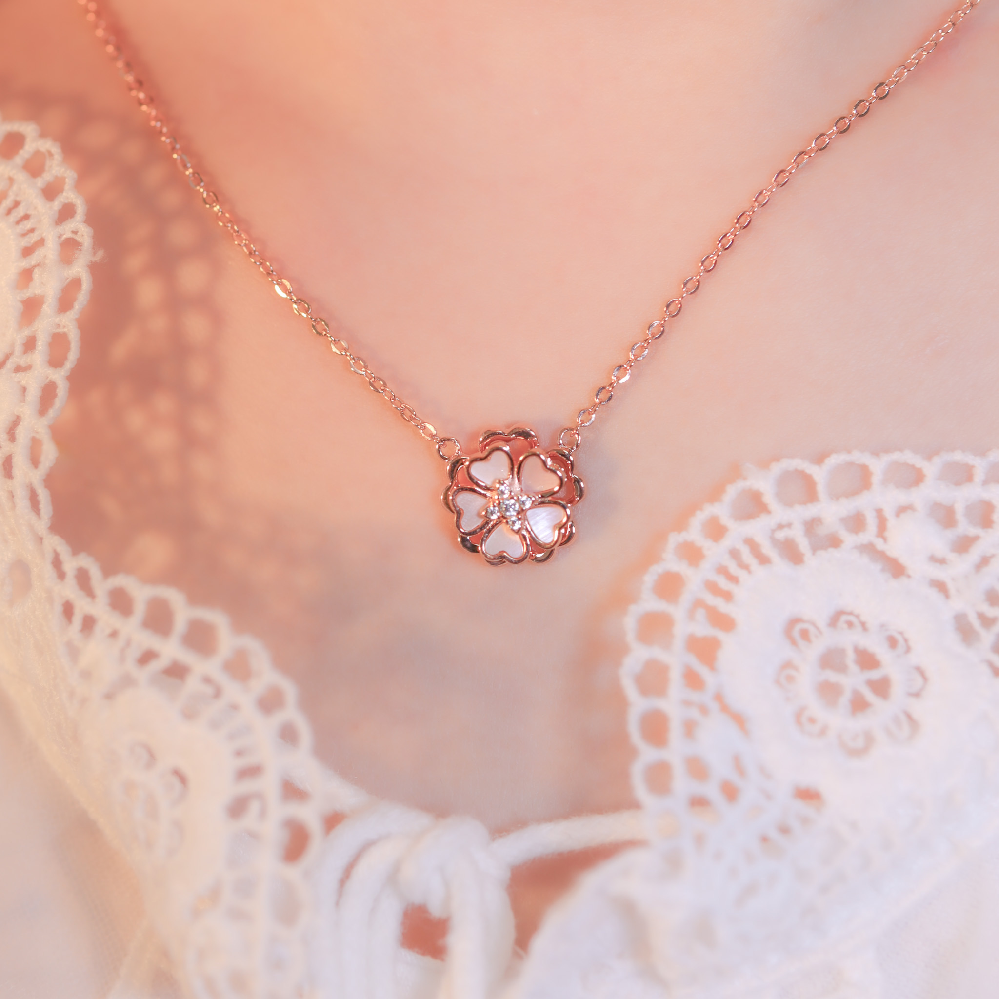 | 925 Silver・White Gold・Rose Gold | All About Sakura Necklace 2.0（Silver / Rose Gold） | NE1166 |