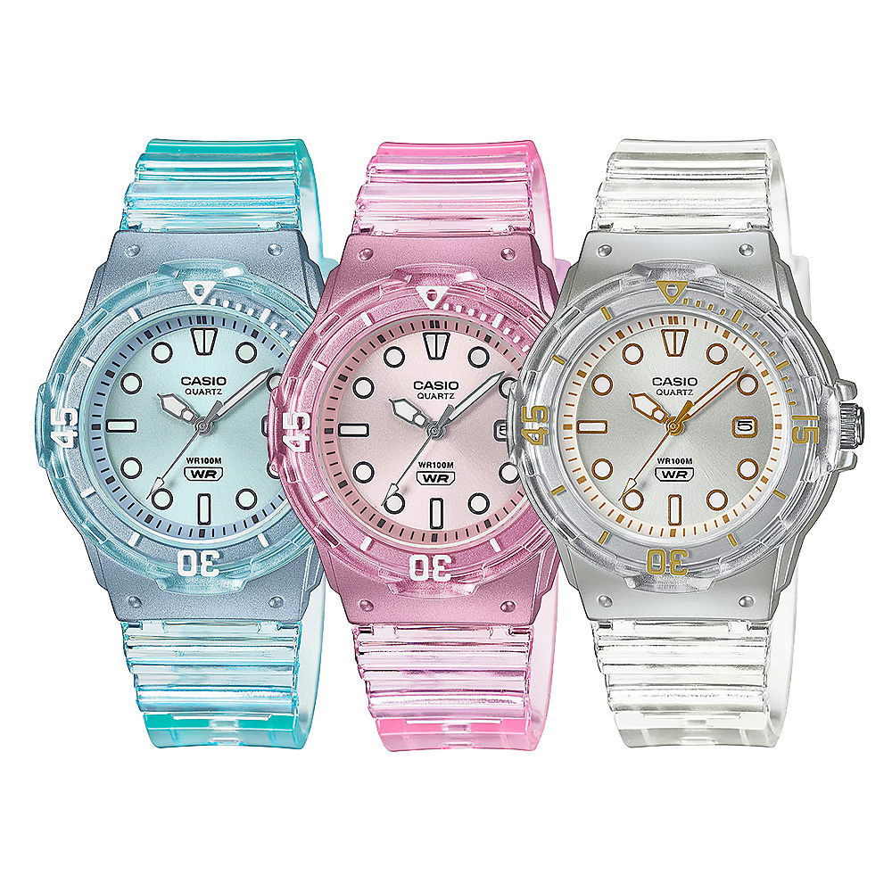 【CASIO 卡西歐】 LRW-200HS 時尚活力 輕巧易讀 帶日期 防水 透明無字 運動 學生錶 手錶