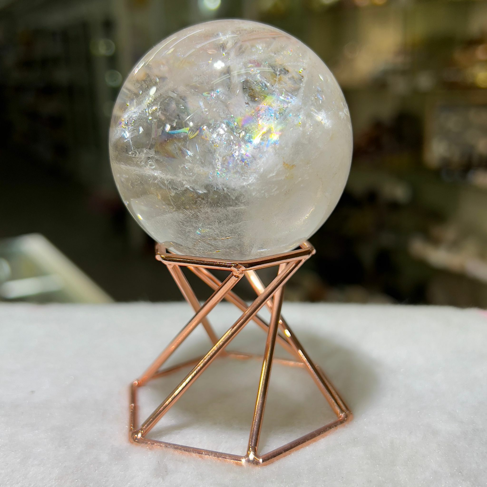 白水晶 球 - 5.6cm+/- (不連座)