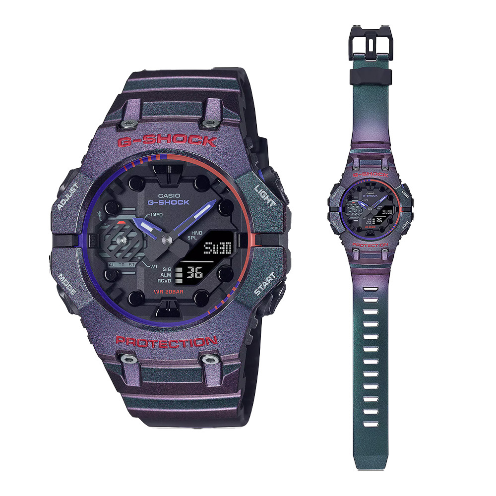 【CASIO 卡西歐】 GShock GA-B001AH-6A 電競玩家 運動 世界時間 炫彩偏光烤漆 手錶