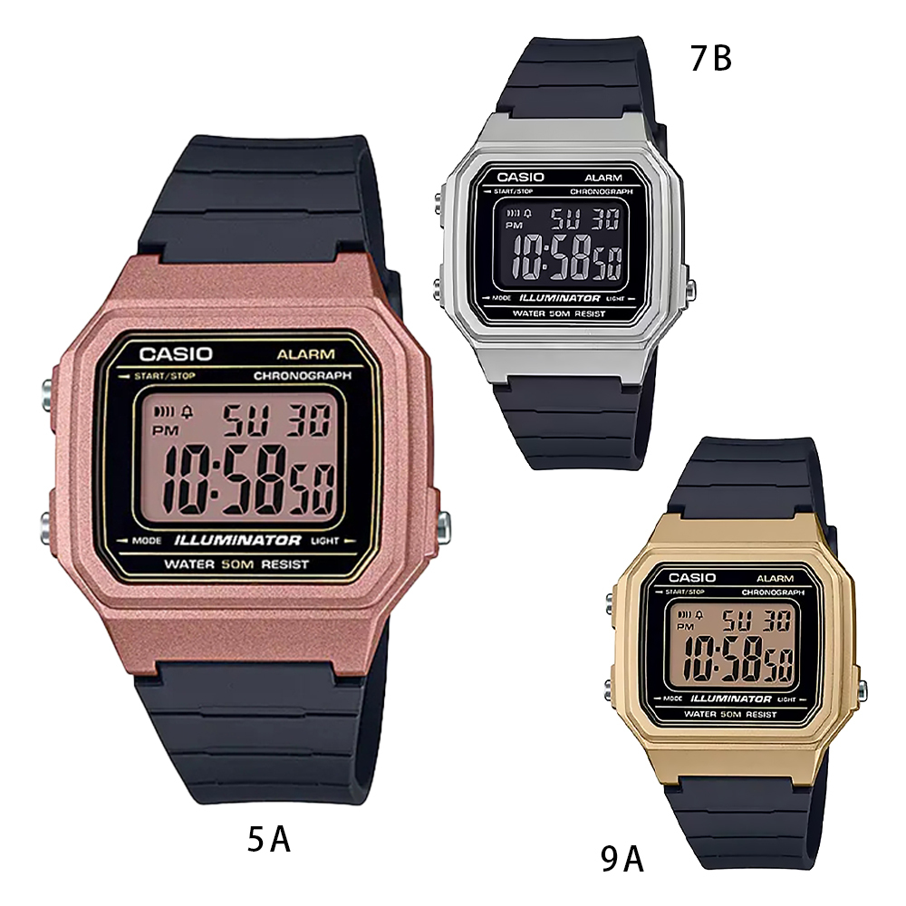 【CASIO 卡西歐】 W-217HM 復古錶 方形錶 運動錶 當兵錶 替代役錶 國軍錶