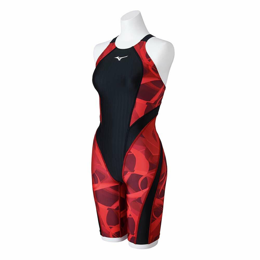 【💥日本直送】Mizuno 競技游泳 蕾絲露背 防水 國際游泳聯合會認可 游泳練習 泳衣 泳裝 紅色