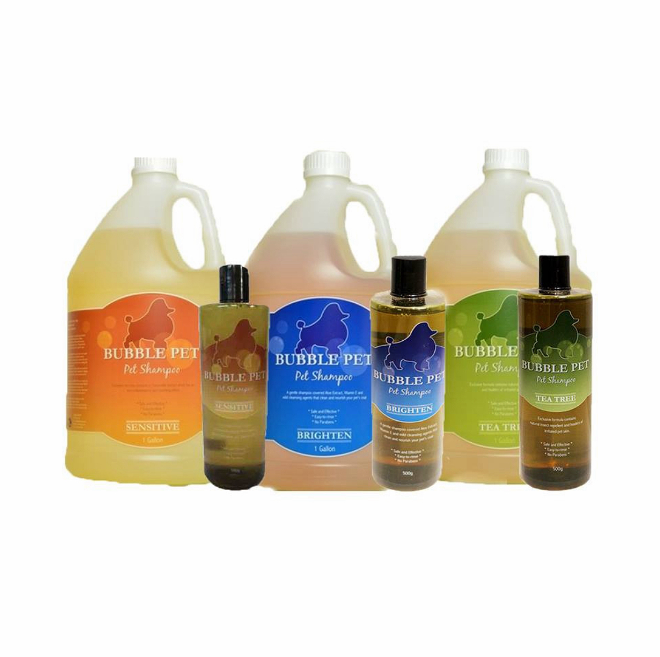 BUBBLE PET 貓狗冲涼液 (防敏/亮麗/茶樹 配方) 500g / 1加倫