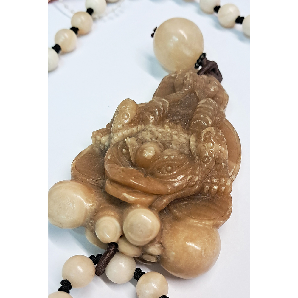 招財蟾蜍龍宮舍利巧雕項鍊A36【十方】131750