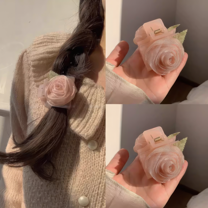 [2 FOR RM10] Korean Style Mesh Rose Mini Hair Claw