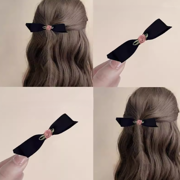 [4 FOR RM10] French Rose Style Ribbon Hair Clip