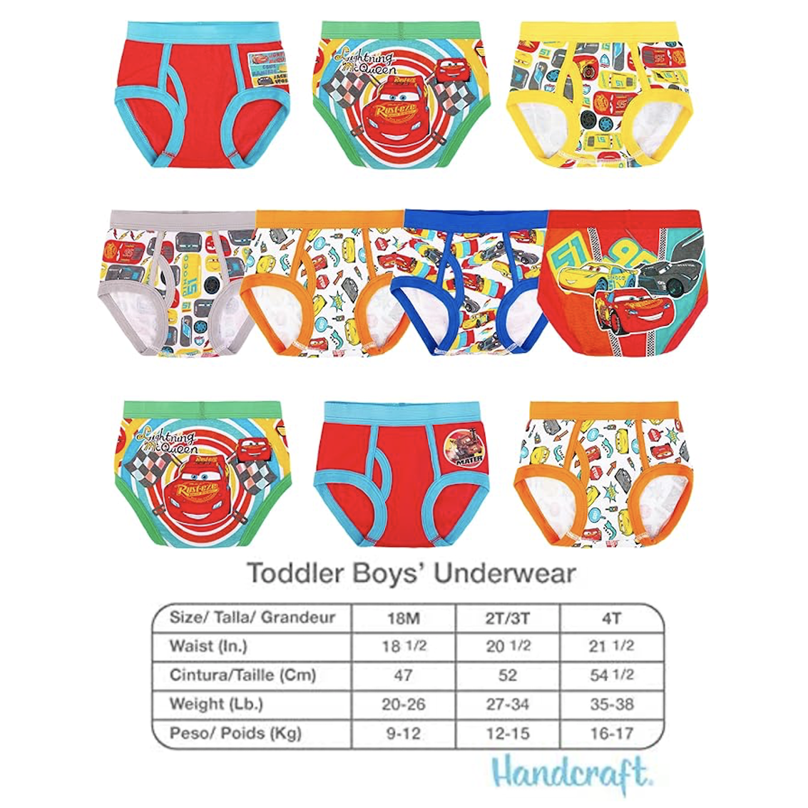 美國男童幼童內褲 (10枚入) - 反斗車王