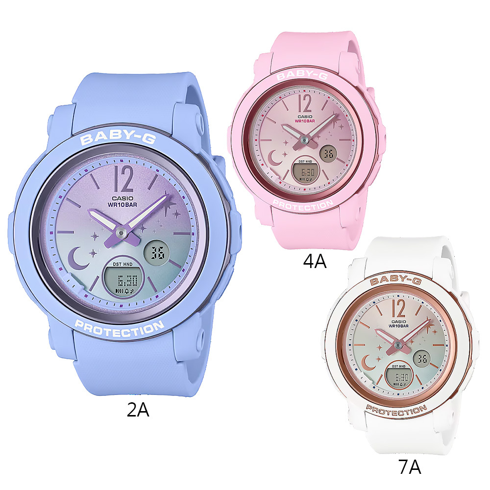 【CASIO 卡西歐】 BABY-G BGA-290DS 漸層閃耀星光 溫柔清新 世界時間 耐衝擊 數位雙顯 手錶 41.5mm