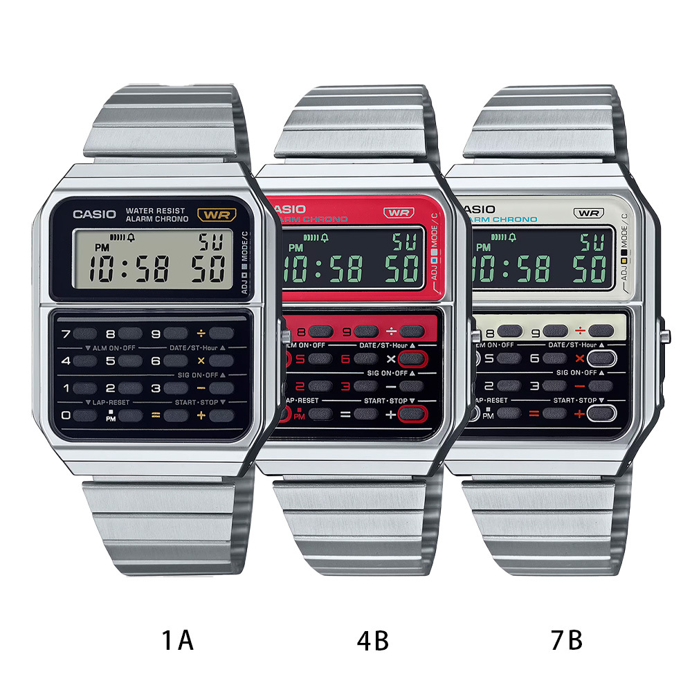 【CASIO 卡西歐】 CA-500WE 復古70年代 經典 八位數計算機 懷舊 數位錶 手錶 34mm