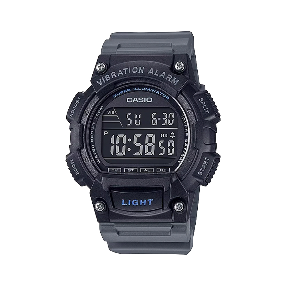 【CASIO 卡西歐】 W-736H-8BV 復古懷舊 圓形中性 計時碼錶 LED背光 電子錶 47mm