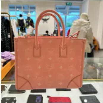 [S] MCM TOTE BAG,BLOSSOM PINK VISETOS, MWTCABO07QZ001 (SMCM119)
